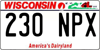 WI license plate 230NPX