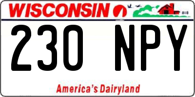 WI license plate 230NPY