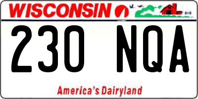 WI license plate 230NQA