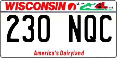 WI license plate 230NQC