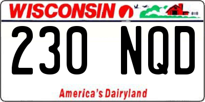 WI license plate 230NQD
