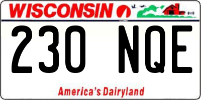 WI license plate 230NQE