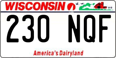 WI license plate 230NQF