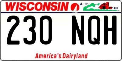 WI license plate 230NQH