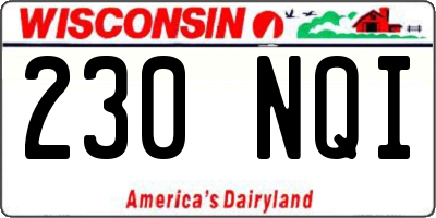 WI license plate 230NQI