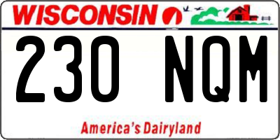 WI license plate 230NQM