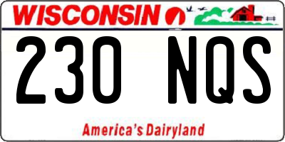WI license plate 230NQS