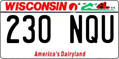 WI license plate 230NQU