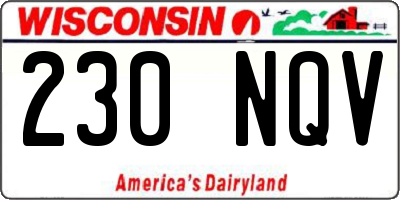 WI license plate 230NQV
