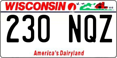 WI license plate 230NQZ