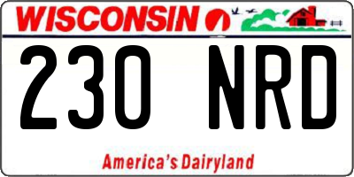 WI license plate 230NRD