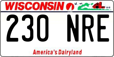 WI license plate 230NRE