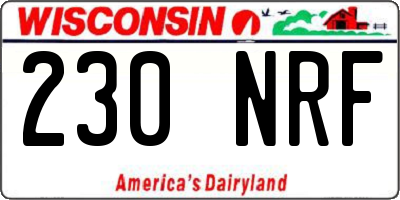 WI license plate 230NRF