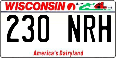 WI license plate 230NRH