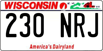 WI license plate 230NRJ