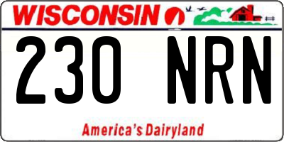 WI license plate 230NRN