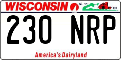 WI license plate 230NRP