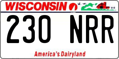 WI license plate 230NRR