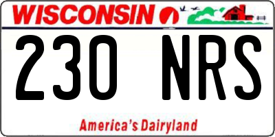 WI license plate 230NRS