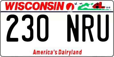 WI license plate 230NRU