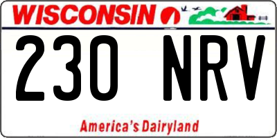 WI license plate 230NRV