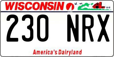 WI license plate 230NRX