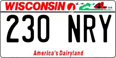 WI license plate 230NRY