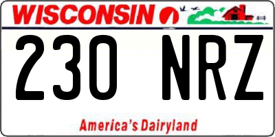 WI license plate 230NRZ