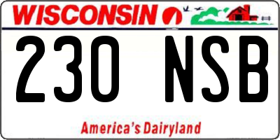 WI license plate 230NSB