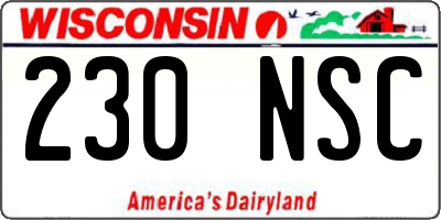 WI license plate 230NSC