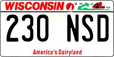 WI license plate 230NSD