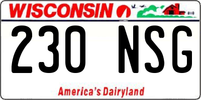 WI license plate 230NSG