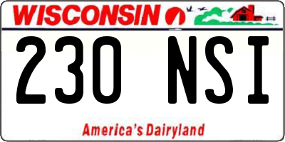 WI license plate 230NSI