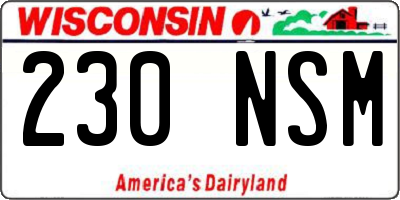 WI license plate 230NSM