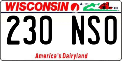 WI license plate 230NSO
