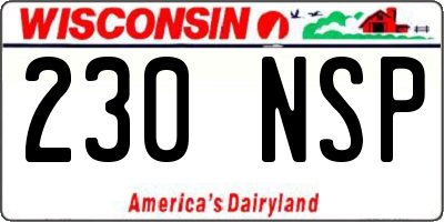WI license plate 230NSP