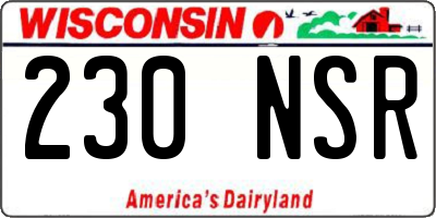 WI license plate 230NSR