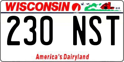 WI license plate 230NST