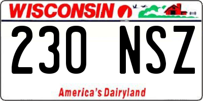 WI license plate 230NSZ