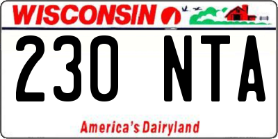 WI license plate 230NTA
