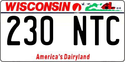 WI license plate 230NTC