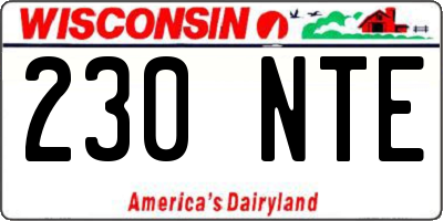 WI license plate 230NTE
