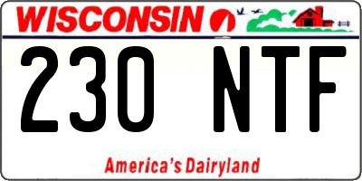 WI license plate 230NTF