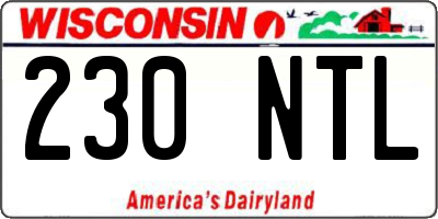 WI license plate 230NTL