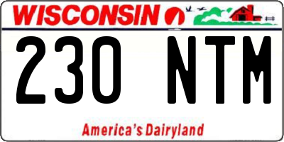WI license plate 230NTM