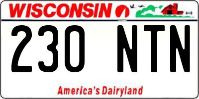 WI license plate 230NTN