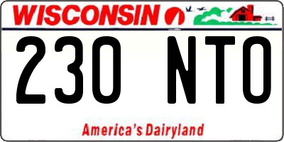 WI license plate 230NTO