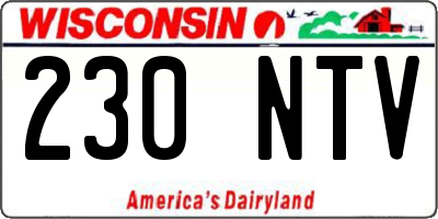 WI license plate 230NTV
