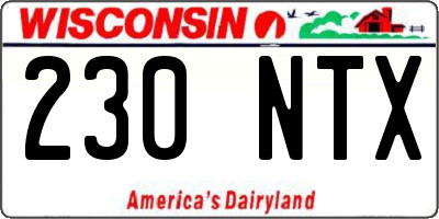 WI license plate 230NTX