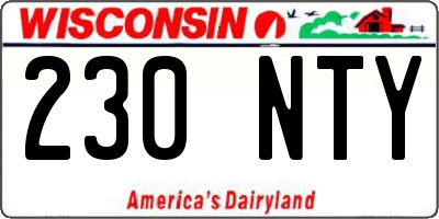 WI license plate 230NTY